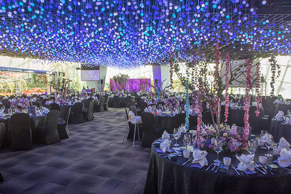 Formal banquet table setting ready for a gala dinner