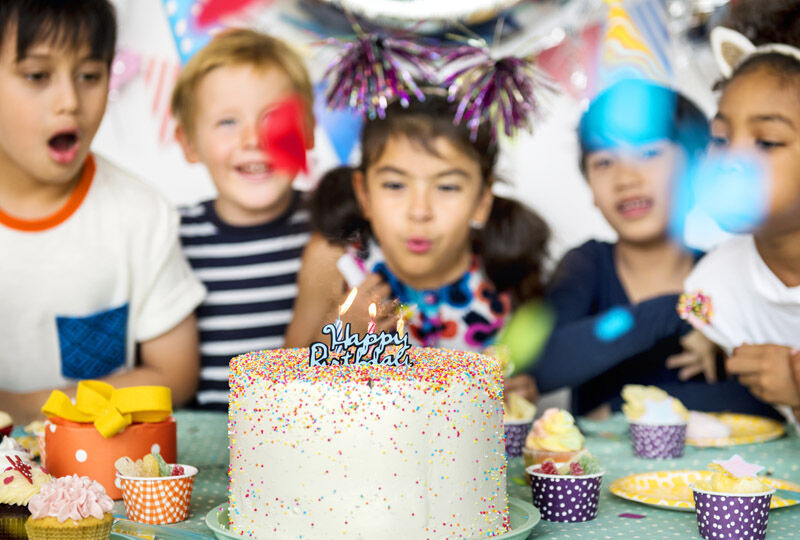 Birthday party spread for a child's celebration