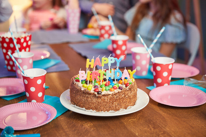 Themed children's birthday catering setup