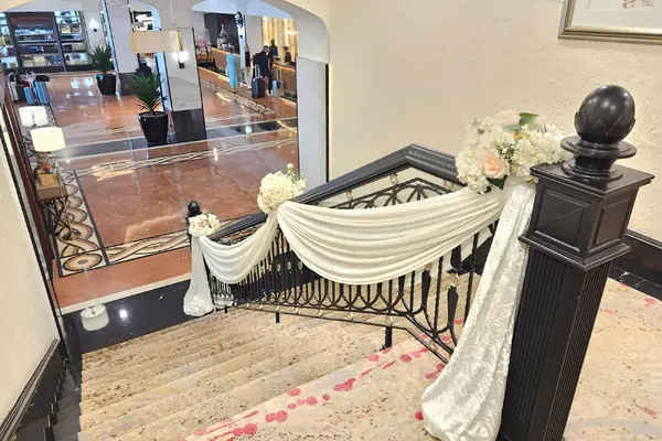 Decorated staircase at Orchard Rendezvous Hotel