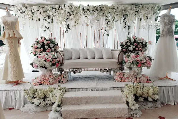 Floral wedding stage at Tee Garden, Orchid Country Club